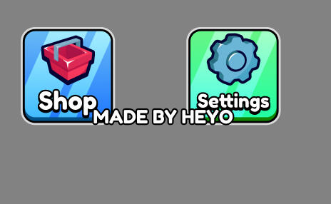 Shop + Settings Buttons